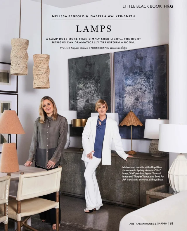 The Best Lamps from Luxe to Less. A lamp does more than simply shed light - the right designs can dramatically transform a room as you’ll see in our latest @houseandgarden Little Black Book series, on sale now. Lamps are a winning way to bring illumination, colour and pattern to any corner of your house. They’re also often one of the first things people notice when they walk into a room. Find out how to match shades to bases, the best colours, materials,  how to ensure proportions are correct - and where to find the best designs, including one of our fave sources, @boydblue, pictured. Also, discover the lamps @isabellawalkersmith, and I use in our own homes. @melissa_penfold. Thanks to @mstanyabuchnan, Photo: @ksoljointeriors - the Australian @houseandgarden May issue, out now. #light #lamps #lighting #texture