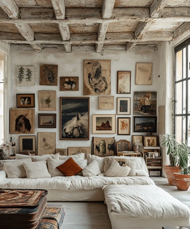 The most eco-friendly way to undertake a home renovation is to buy and replace as little as possible. Preserve existing structures. Revamp walls with a chalky paint. Reuse or repurpose existing pieces. Vintage architectural pieces are not only great to look at and live with but can be cheaper than new ones. Group artworks by theme, style and size. Working with your own possessions is not only a sensible approach but can create the impression of an interior that has evolved over many years. “Shopping” your own home can be your most valuable resource, Be the architect of your own life. Remember, how much you spend is less important than how well you channel your inner curator and mix things from different eras. That’s the antitheses of wasteful spending.  @jeanjacquescolangelo via @ashleytstark #cosy #timeless #ease #flow #light #naturalliving #naturalbeauty
